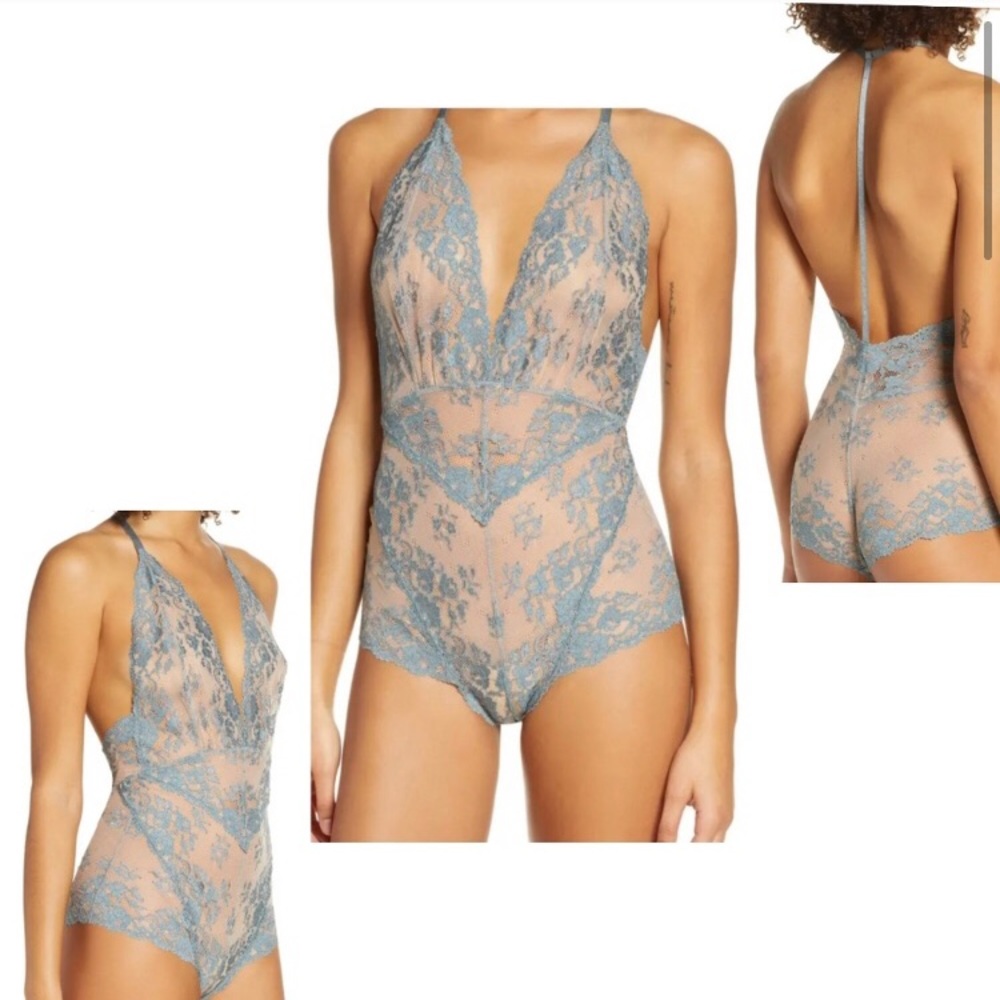 Free People Too cute to handle lace bodysuit NWT
